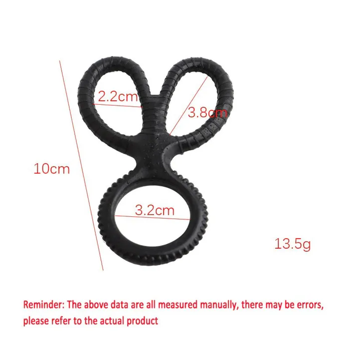 Male Sex Toys EVEs SECRETS Silicone Triple Penis and Scrotum Ring Black Ribbed Cock Ring Male Sex Toys