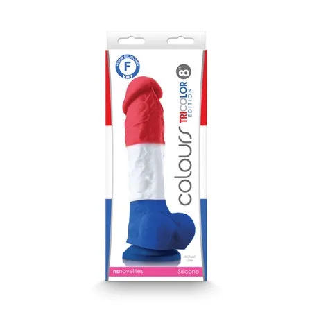 NS Novelties Colours Pleasures TriColor 8 Silicone Dildo Dildos