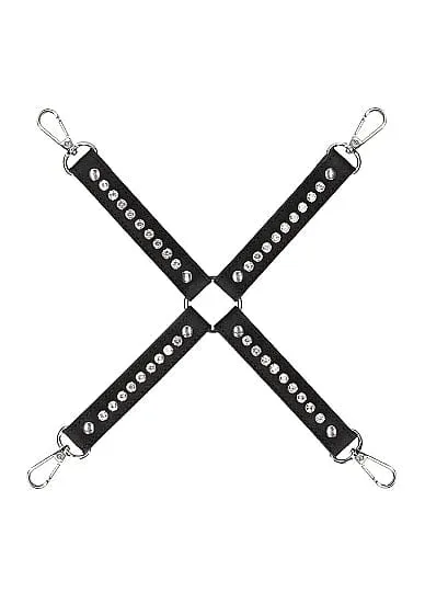 Ouch Diamond Hogtie Connector with Studs Faux Leather Male Sex Toys