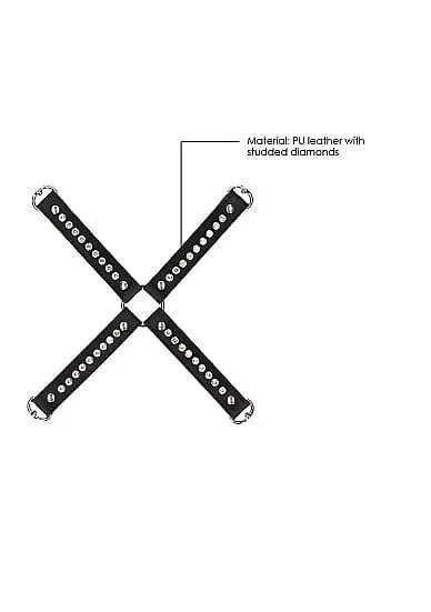 Ouch Diamond Hogtie Connector with Studs Faux Leather Male Sex Toys