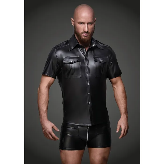 Sexy And Elegant Shirt With Front Pockets Medium Black Noir Anal
