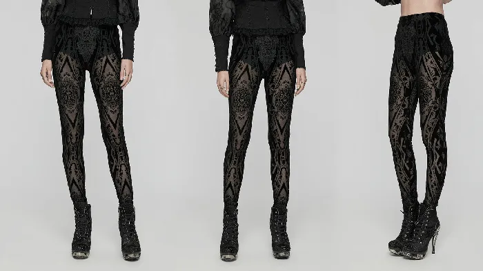 Sexy Mesh Leggings with Pattern and Flocked Accents EVEs SECRETS Male Sex Toys