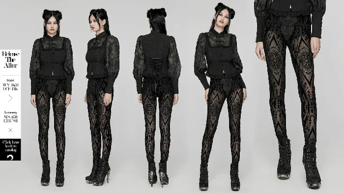 Sexy Mesh Leggings with Pattern and Flocked Accents EVEs SECRETS Male Sex Toys