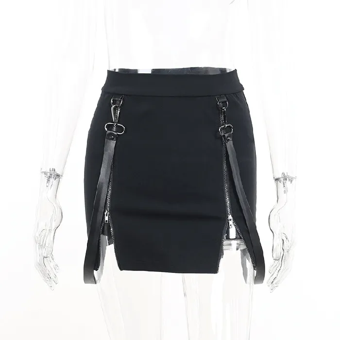 Sexy Womens Mini Skirt Black High Waist Skirt with Zipper Erotic Clothing for Ladies EVEs SECRETS Anal
