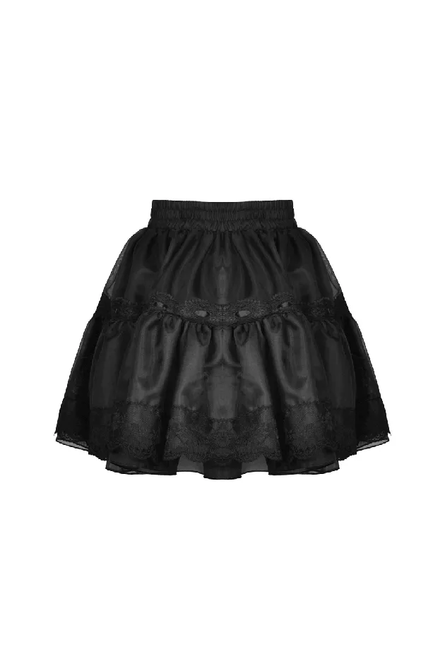 Sophisticated Black Skirt Adorned with Bow Accents EVEs SECRETS Anal