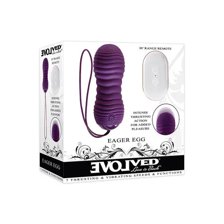 Vibrators Evolved Evolved Eager Egg Thrusting Silicone Vibrator