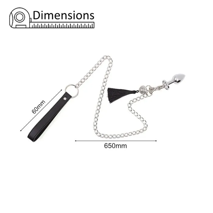 Anal FRISKY BUSINESS SG BDSM Ornamental Butt Plug Leash