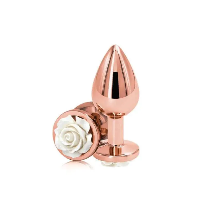 Anal NS Novelties Rear Assets Rose Butt Plug Medium White