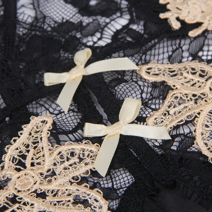 Babydoll 2 Pcs Sexy Floral Crossing Back Straps Sleepwear FRISKY BUSINESS SG Vibrators