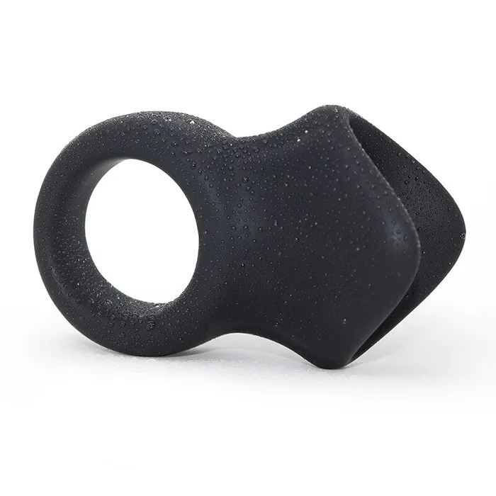 BallbustingToyscom Male Sex Toys Soft Black Silicone Penis and Testicle Ring
