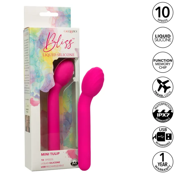 CalExotics Female Sex Toys Bliss Liquid Silicone Mini Tulip Stimulator