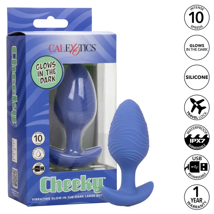 Cheeky Vibrating GlowInTheDark Large Butt Plug CalExotics Anal