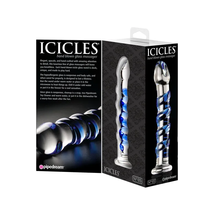 Dildos Icicles Icicles No 5 Twister Swirl Glass Dong