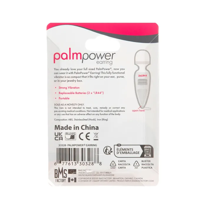 Female Sex Toys PalmPower PalmPower Micro Massager Earring 1 Piece Female Sex Toys PalmPower PalmPower Micro Massager Earring 1 Piece