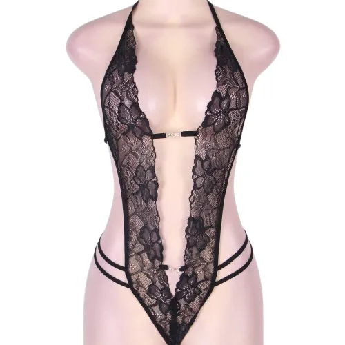 FRISKY BUSINESS SG Teddy 1 Pc Crotchless Lace Teddy with Rhinestone Female Sex Toys FRISKY BUSINESS SG Teddy 1 Pc Crotchless Lace Teddy with Rhinestone Female Sex Toys
