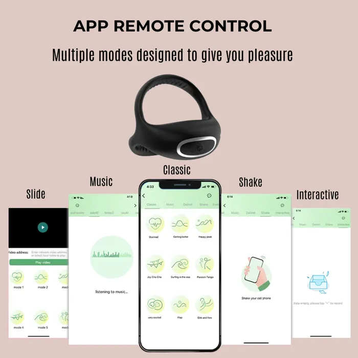 House of Chastity Couples Vibrating Cock Ring With Remote or App Control