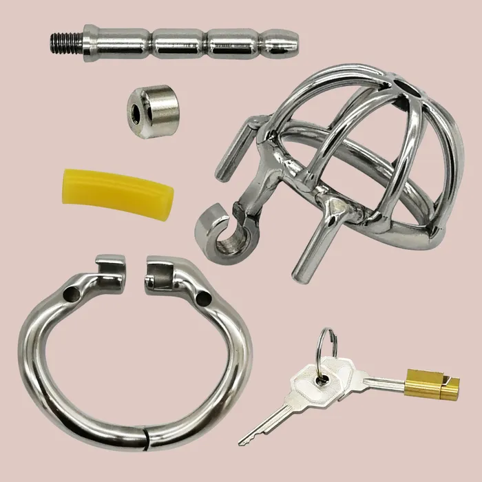 House of Chastity Male Sex Toys Bird Cage Urethral Hinged Chastity Cage