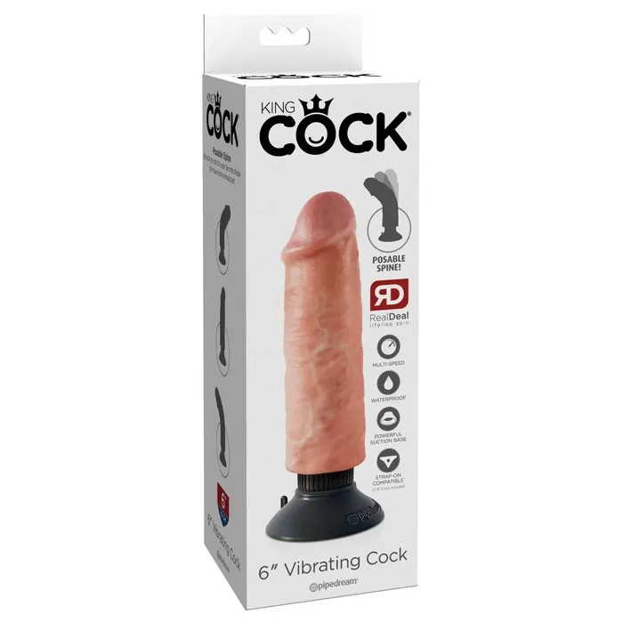 King Cock Dildos King Cock Vibrating Cock Dildo Pink 6 Inch