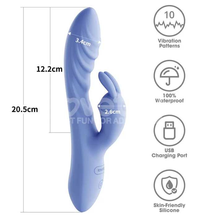 LOVETOY Female Sex Toys Dual Motor Classic Rechargeable Rabbit Vibrator