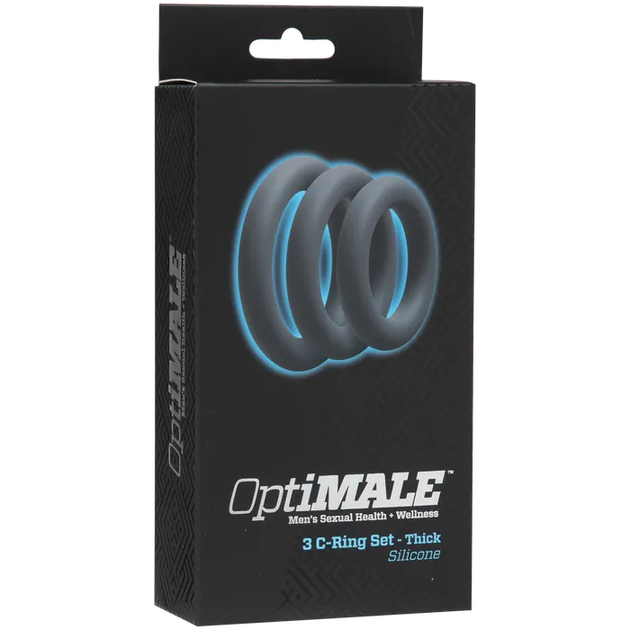 Male Sex Toys OptiMALE 3 CRing Set Thick Slate Doc Johnson