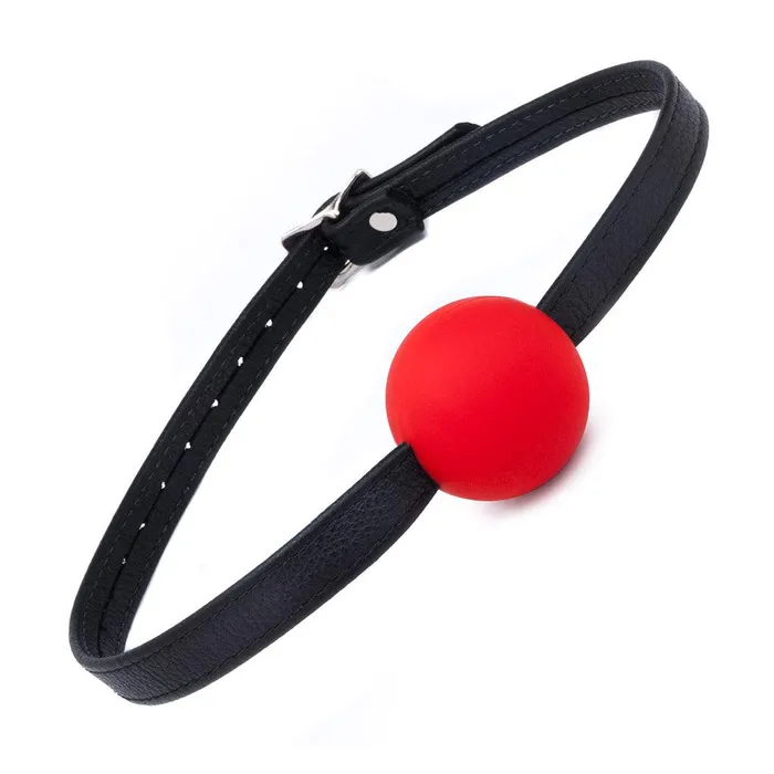 Male Sex Toys The Stockroom Silicone Ball Gag w Garment Leather Strap