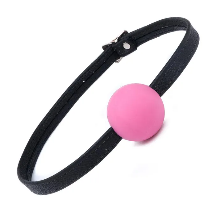 Male Sex Toys The Stockroom Silicone Ball Gag w Garment Leather Strap