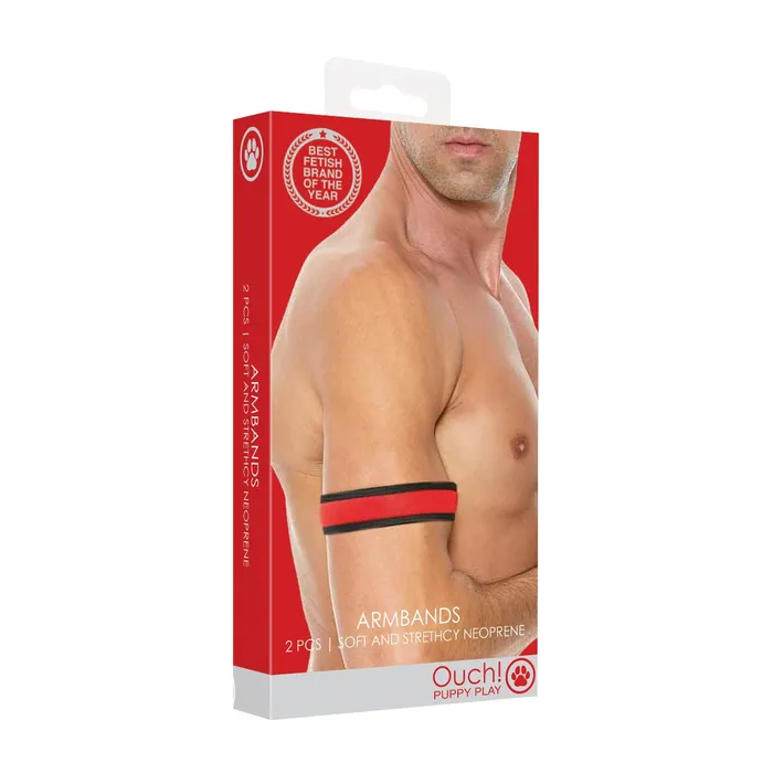 Ouch Ouch Puppy Line Neoprene Bicep Straps Red Vibrators
