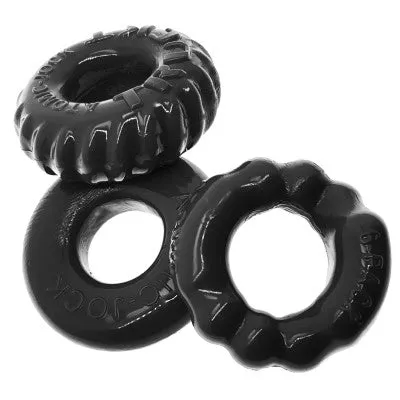 Oxballs Male Sex Toys Oxballs Bonemaker 3 Pack Cock Ring Black