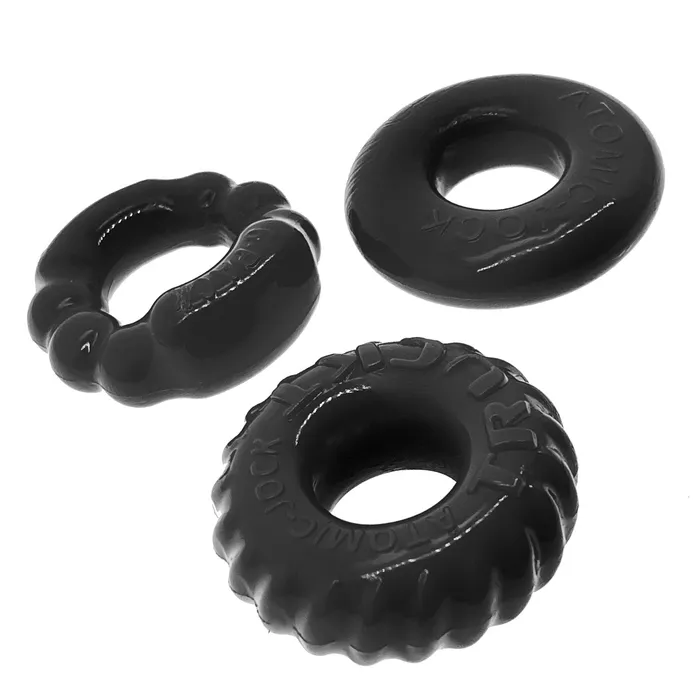 Oxballs Male Sex Toys Oxballs Bonemaker 3 Pack Cock Ring Black