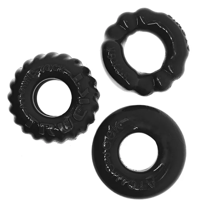 Oxballs Male Sex Toys Oxballs Bonemaker 3 Pack Cock Ring Black