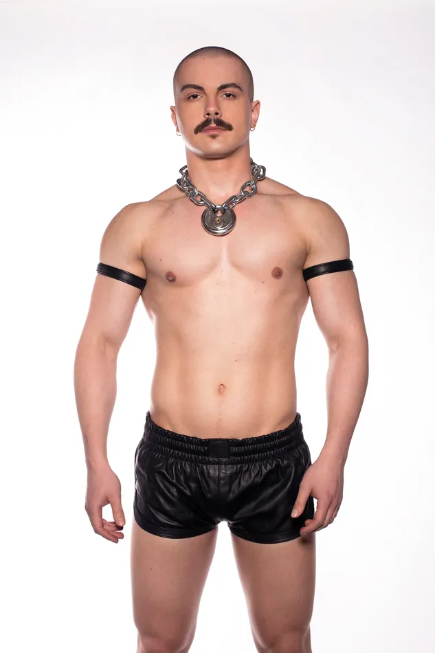 Prowler RED Prowler RED Leather Sports Shorts Black Restraints