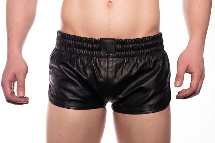 Prowler RED Prowler RED Leather Sports Shorts Black Restraints