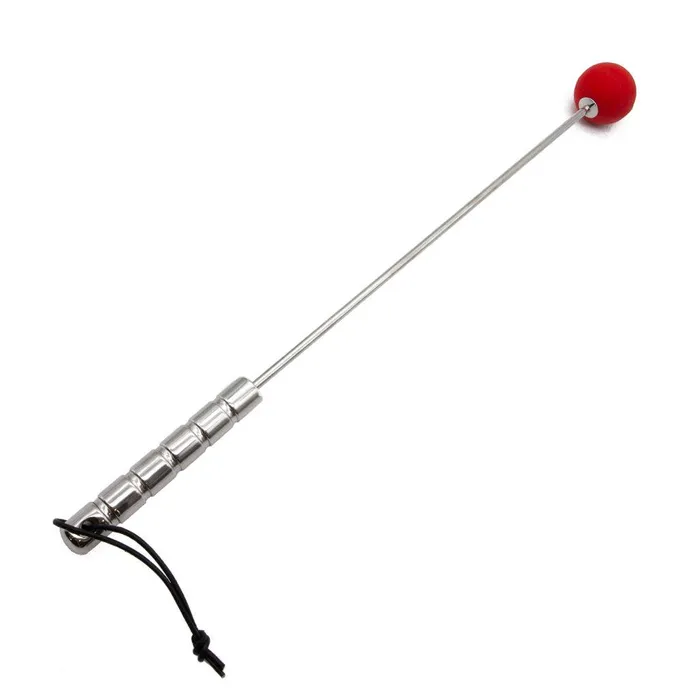 Red Silicone Ball Crop Steel Handle The Stockroom Male Sex Toys