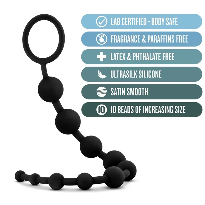 Silicone 10 Anal Beads Black Blush Anal