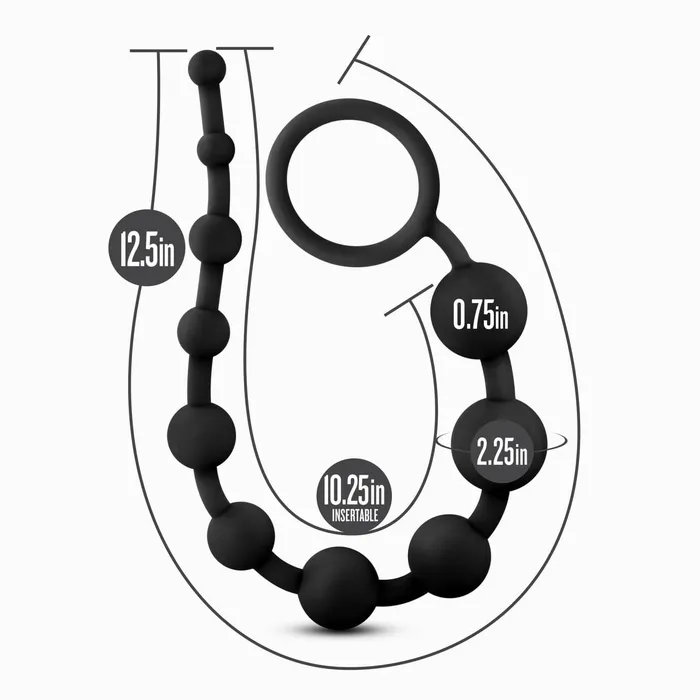 Silicone 10 Anal Beads Black Blush Anal