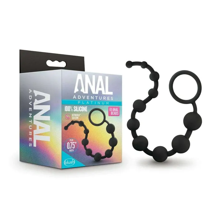 Silicone 10 Anal Beads Black Blush Anal