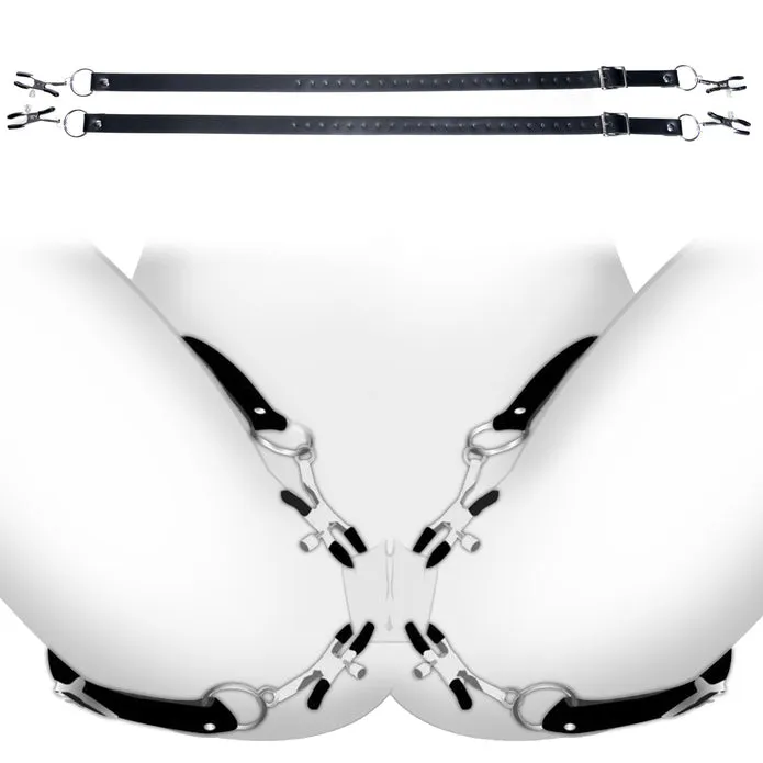 Spread Labia Spreader Straps with Clamps XR Brands Male Sex Toys