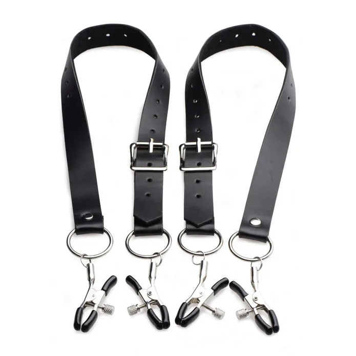 Spread Labia Spreader Straps with Clamps XR Brands Male Sex Toys