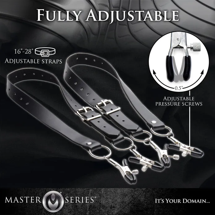 Spread Labia Spreader Straps with Clamps XR Brands Male Sex Toys