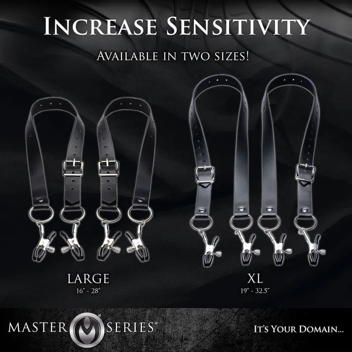 Spread Labia Spreader Straps with Clamps XR Brands Male Sex Toys