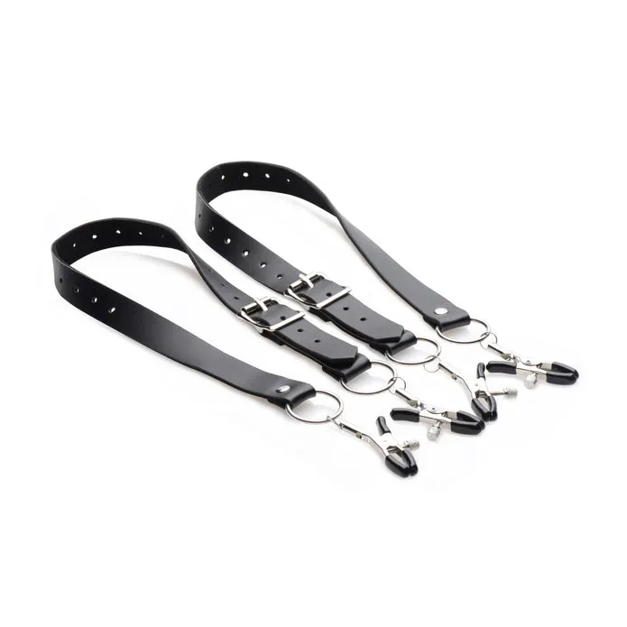 Spread Labia Spreader Straps with Clamps XR Brands Male Sex Toys