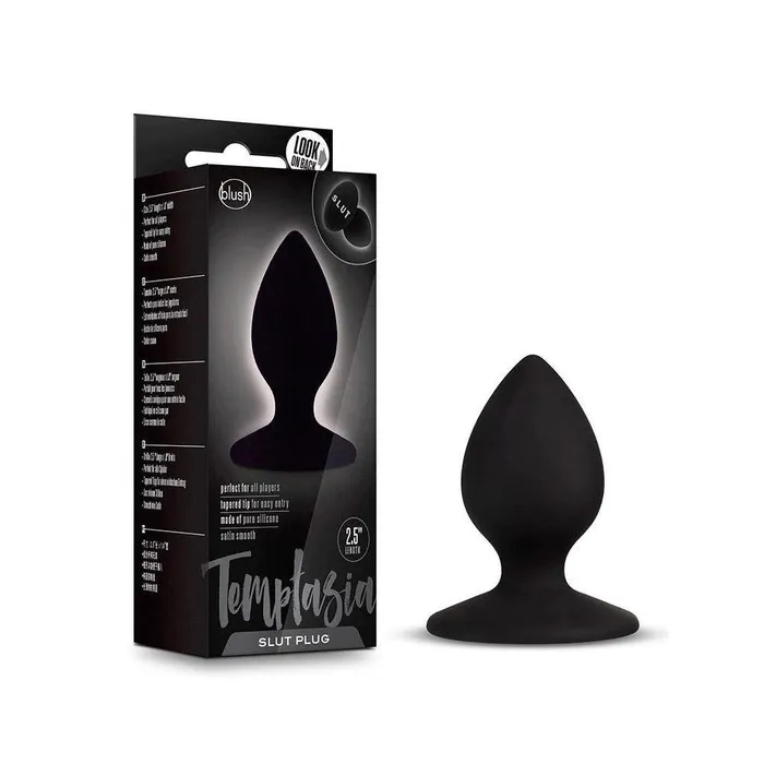 Temptasia Slut Silicone Butt Plug Black Blush Novelties Anal