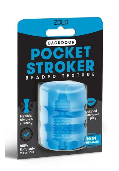 Zolo Male Sex Toys Zolo BackDoor Pocket Stroker Beaded Blue