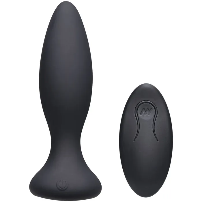 Anal Doc Johnson Doc Johnson A Play Beginner VIBE Silicone Vibrating Butt Plug with Remote Black