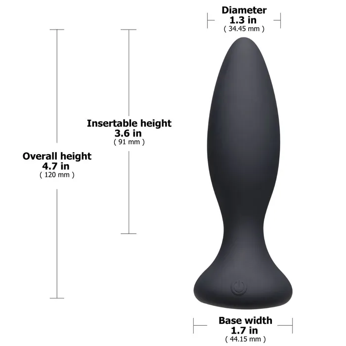 Anal Doc Johnson Doc Johnson A Play Beginner VIBE Silicone Vibrating Butt Plug with Remote Black