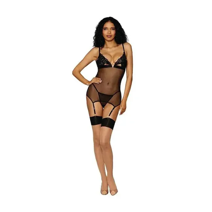 Anal Dreamgirl International Lace Mesh Garter Slip Set W Gold Hardware Black Os Anal Dreamgirl International Lace Mesh Garter Slip Set W Gold Hardware Black Os
