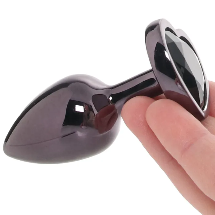 Anal Jewel Jewel Black Diamond Heart Plug in Small
