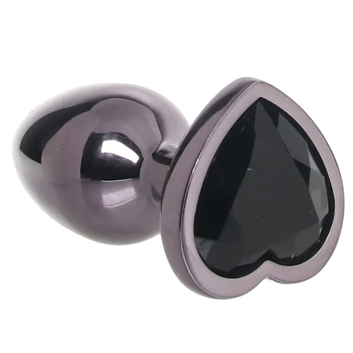 Anal Jewel Jewel Black Diamond Heart Plug in Small