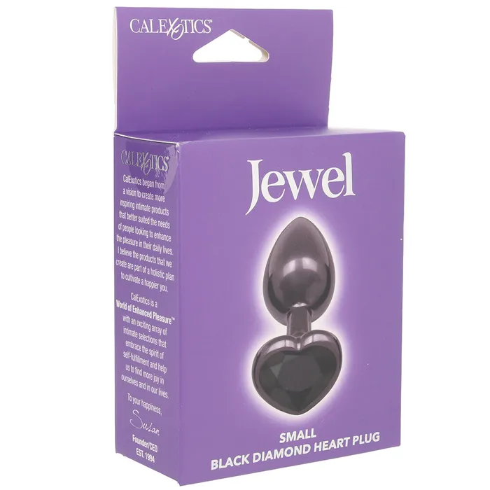 Anal Jewel Jewel Black Diamond Heart Plug in Small