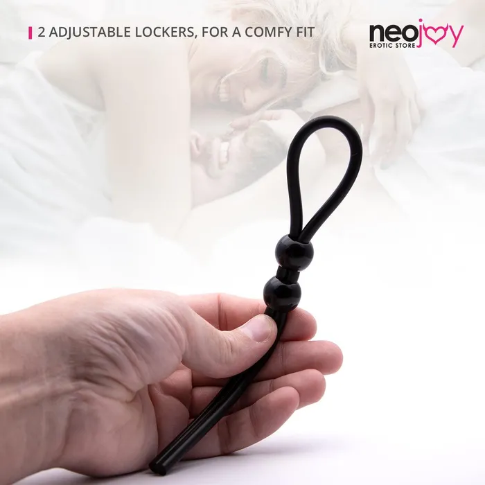 Anal Neojoy Neojoy Silicone Double Strap ClearBlack Silicone 20cm Black
